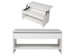 Table Basse Avec Plateau Relevable Blanche HEDDA - HAPPY GARDEN 8 Table Basse Avec Plateau Relevable Blanche HEDDA - HAPPY GARDEN -Deco.fr Soldes Boutique table basse 10779689