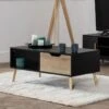 Table Basse Avec Tiroir Style Scandinave Noire FREJA - HAPPY GARDEN -Deco.fr Soldes Boutique table basse 10779747