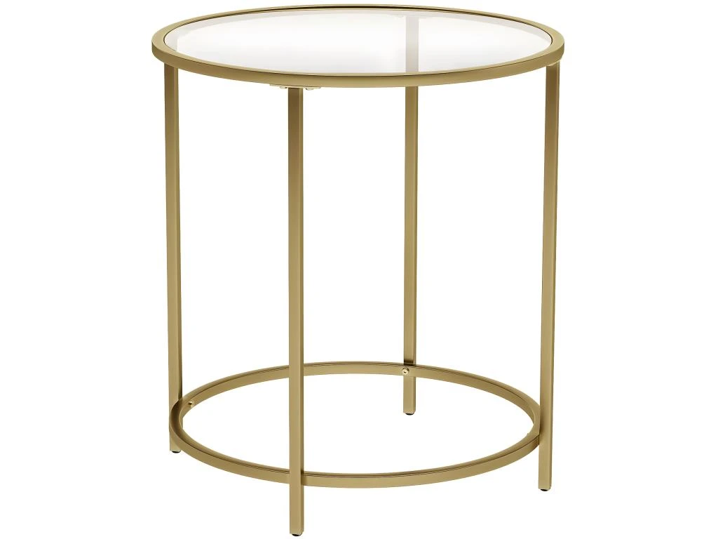 Table D 'appoint Ronde Dessus En Verre Trempé Cadre En Métal Bout De Canapé Table Console Table De Chevet Pour Salon Balcon Doré 12_0001028/2 1 Table D 'appoint Ronde Dessus En Verre Trempé Cadre En Métal Bout De Canapé Table Console Table De Chevet Pour Salon Balcon Doré 12_0001028/2