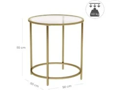 Table D 'appoint Ronde Dessus En Verre Trempé Cadre En Métal Bout De Canapé Table Console Table De Chevet Pour Salon Balcon Doré 12_0001028/2 7 Table D 'appoint Ronde Dessus En Verre Trempé Cadre En Métal Bout De Canapé Table Console Table De Chevet Pour Salon Balcon Doré 12_0001028/2 -Deco.fr Soldes Boutique table basse 10872271