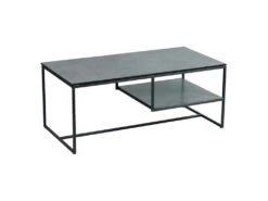 Table Basse Rectangulaire Acier/Céramique Anthracite Mat - JANIE