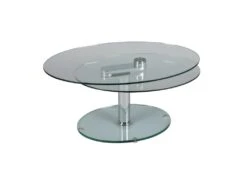 Table Basse Articulée Acier/Verre - GLASS N°1