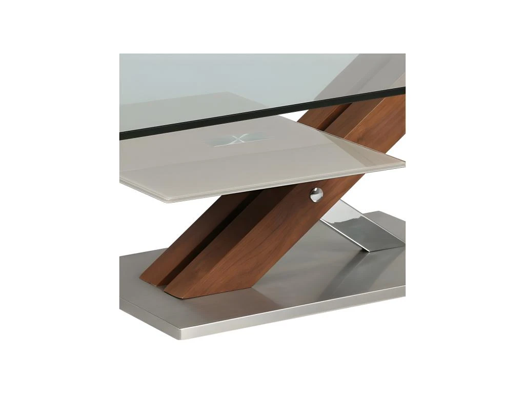 Table Basse En Verre Et Bois - RAY 2 Table Basse En Verre Et Bois - RAY – Image 2