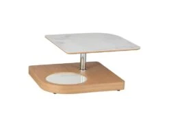 Table Basse Carrée Articulée Bois/Marbre Blanc - LAMPANG -Deco.fr Soldes Boutique table basse 11130589