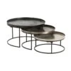 Tables Gigognes Rondes Noir/Doré - AIVA -Deco.fr Soldes Boutique table basse 11131805