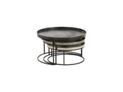 Tables Gigognes Rondes Noir/Doré - AIVA -Deco.fr Soldes Boutique table basse 11131807