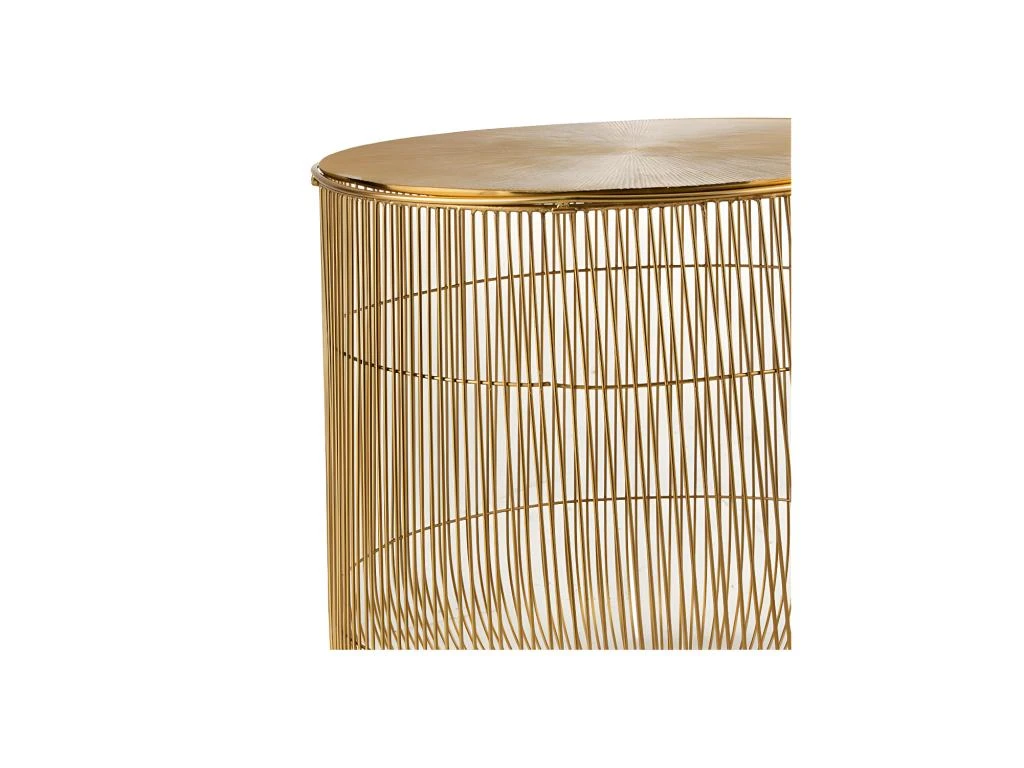 Tables Gigognes Rondes Panier Métal Or - HERAKLION 3 Tables Gigognes Rondes Panier Métal Or - HERAKLION – Image 3