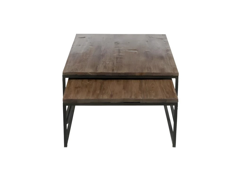 Duo De Tables Basses Gigognes Bois/Métal - PELTY 2 Duo De Tables Basses Gigognes Bois/Métal - PELTY – Image 2