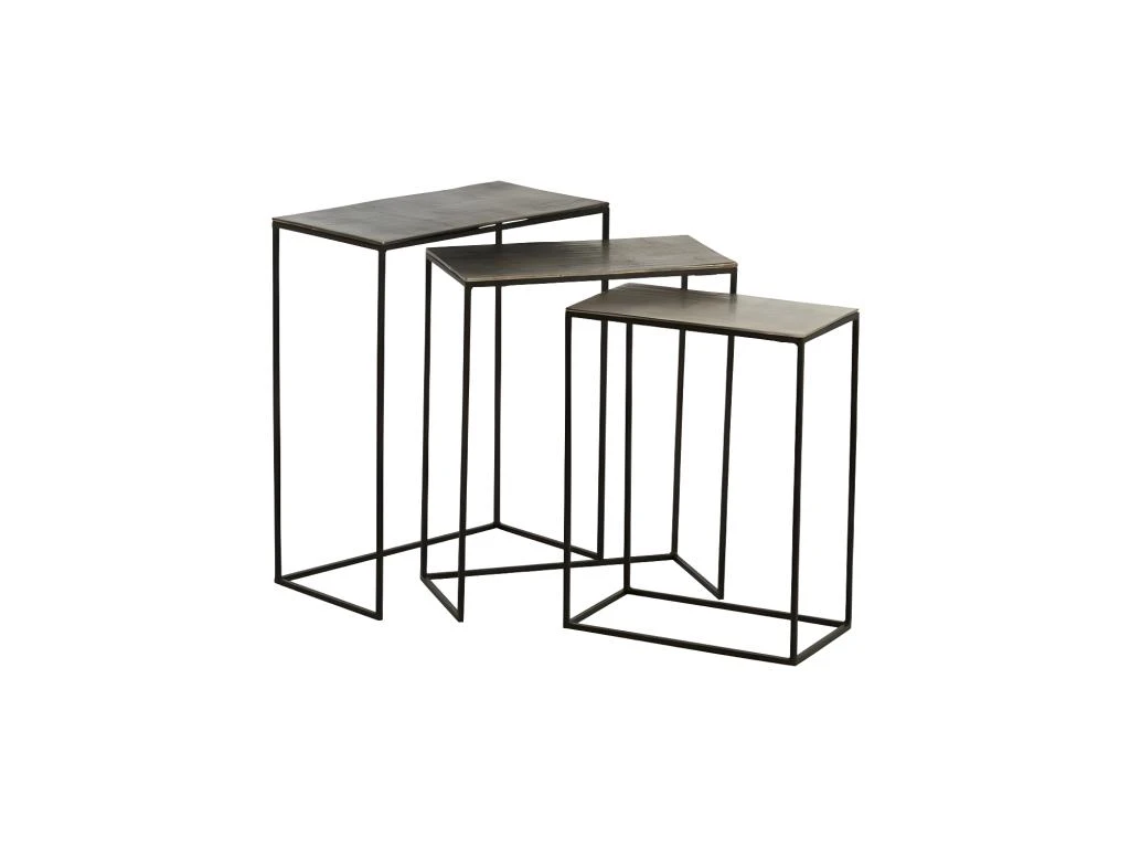 Trio De Tables Gigognes Métal/Aluminium - JULIANA 1 Trio De Tables Gigognes Métal/Aluminium - JULIANA