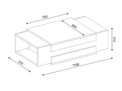 Table Basse Avec 2 Niches - Naturel Et Blanc - BASENA II -Deco.fr Soldes Boutique table basse 11167771