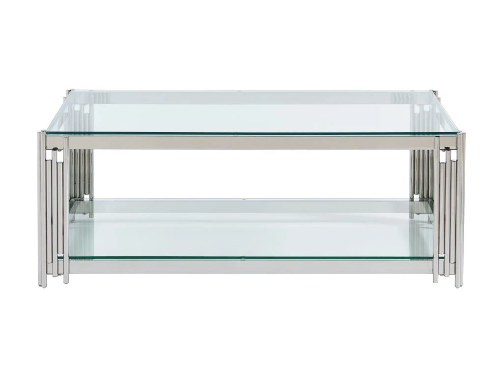 Table Basse En Verre Trempé Et Acier Inoxydable - Chromé - NOMELANO De Pascal MORABITO 3 Table Basse En Verre Trempé Et Acier Inoxydable - Chromé - NOMELANO De Pascal MORABITO – Image 3