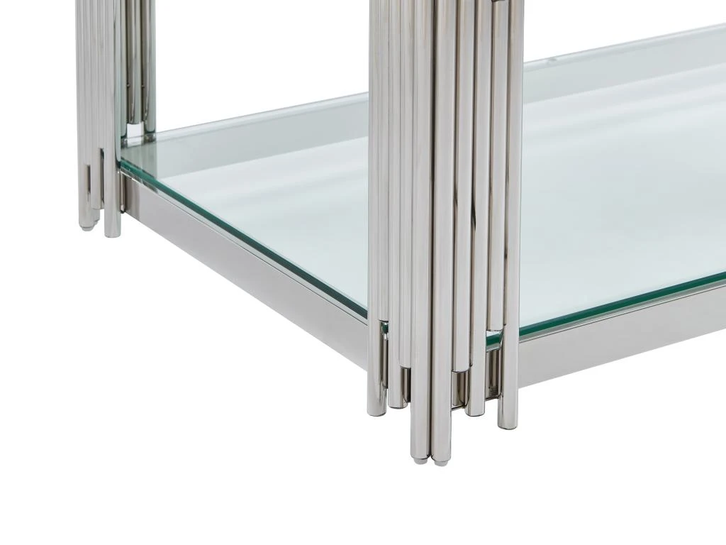 Table Basse En Verre Trempé Et Acier Inoxydable - Chromé - NOMELANO De Pascal MORABITO 6 Table Basse En Verre Trempé Et Acier Inoxydable - Chromé - NOMELANO De Pascal MORABITO – Image 6