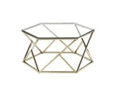 Table Basse En Verre Trempé Et Acier Inoxydable - Doré - KERIANE De Pascal MORABITO -Deco.fr Soldes Boutique table basse 1203389