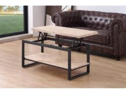 Table Basse Relevable Et Extensible En Bois De Chêne Avec Pieds En Métal Noir-Longueur 100 X Profondeur 45-90 X Hauteur 47-62 Cm 6 Table Basse Relevable Et Extensible En Bois De Chêne Avec Pieds En Métal Noir-Longueur 100 X Profondeur 45-90 X Hauteur 47-62 Cm -Deco.fr Soldes Boutique table basse 12072783