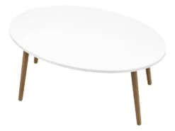 Table Basse Sindal Ovale 41 X 90 X 50cm Blanc Naturel [en.casa] -Deco.fr Soldes Boutique table basse 12291795