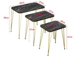 Set De 3 Tables D'appoint Rudkøbing Rectangulaires Gigognes Noir [en.casa] -Deco.fr Soldes Boutique table basse 12291933