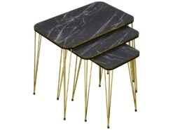 Set De 3 Tables D'appoint Rudkøbing Rectangulaires Gigognes Noir [en.casa] -Deco.fr Soldes Boutique table basse 12291935