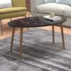 Table Basse Sindal Ovale 41 X90 X 50cm Marbre Noir Naturel [en.casa]