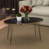 Table Basse Hirtshals Ovale 41 X 90 X 50 Cm Marbre Noir Or [en.casa] -Deco.fr Soldes Boutique table basse 12292217