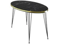 Table Basse Hirtshals Ovale 41 X 90 X 50 Cm Marbre Noir Or [en.casa] -Deco.fr Soldes Boutique table basse 12292223