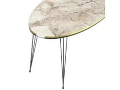 Table Basse Hirtshals Ovale 41 X 90 X 50 Cm Marbre Blanc Or Noir [en.casa] -Deco.fr Soldes Boutique table basse 12292325