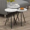 Set De 3 Tables D'appoint Ølgod Rondes Gigognes Blanc Noir [en.casa] -Deco.fr Soldes Boutique table basse 12292387