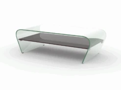 Table Basse - Verre Trempé - Tablette Noire Laquée - KELLY -Deco.fr Soldes Boutique table basse 12292659
