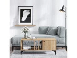 Table Gigognes Nilo Design 100% Panneau De Particules Plaqué Mélaminé En Couleur Chêne. 100x47x50 Cmcm -Deco.fr Soldes Boutique table basse 12358567