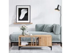 Table Gigognes Nilo Design 100% Panneau De Particules Plaqué Mélaminé En Couleur Chêne. 100x47x50 Cmcm -Deco.fr Soldes Boutique table basse 12358571