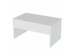 Table D’appoint Sena Design Panneau De Particules Plaqué Mélaminé En Couleur Blanc. 90x52x45cm