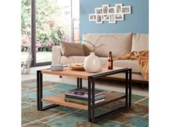 Tables Basses Tajo Polyvalent Et Multifonctionnel En Métal En Couleur Pin Atlantique Noir. 70x40x70cm -Deco.fr Soldes Boutique table basse 12359043