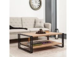 Tables Basses Tajo, Structure Et Le Support Fabriquées En Métal En Couleur Pin Atlantique Noir. 110x40x70cm -Deco.fr Soldes Boutique table basse 12359183