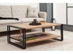 Tables Basses Tajo, Structure Et Le Support Fabriquées En Métal En Couleur Pin Atlantique Noir. 110x40x70cm -Deco.fr Soldes Boutique table basse 12359185