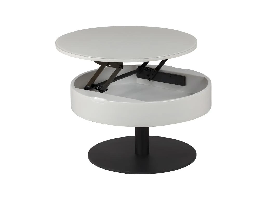 Table Basse Ronde Relevable Gris Clair/Anthracite Mat - AONANG 2 Table Basse Ronde Relevable Gris Clair/Anthracite Mat - AONANG – Image 2