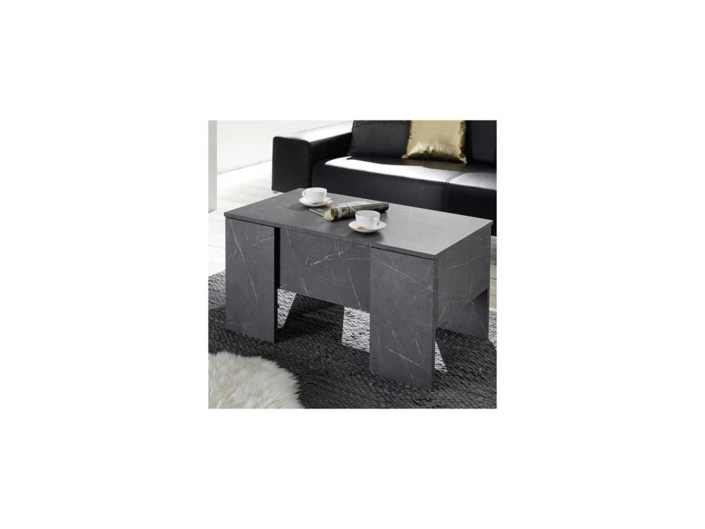 Table Basse Relevable Marbre Noir - TINO 1 Table Basse Relevable Marbre Noir - TINO