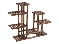 Etagère à Fleurs Support De Pot De Plantes 6 Niveau De Rangement En Bois De Sapin 119 X 25 X 96 Cm 20_0000612