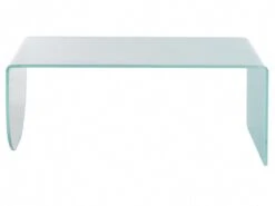 Table Basse En Verre Trempé - Transparent Et Bleu - KINAMI -Deco.fr Soldes Boutique table basse 12586451