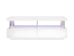 Table Basse Et Luminaire Led - Rectangulaire - En Panneaux De MDF - Blanc - Style Contemporain - L120 X P60 X H45 Cm - BLUE LIGH -Deco.fr Soldes Boutique table basse 12586737