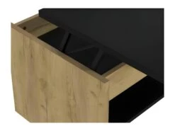 HAPPY Table Basse Relevable - Decor Chene Et Noir - L 100 X P 50 X H 44 Cm -Deco.fr Soldes Boutique table basse 12807425