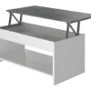 HAPPY Table Basse Relevable - Blanc Et Gris - L 100 Cm -Deco.fr Soldes Boutique table basse 12807437