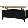 Table Basse Avec Plateau Relevable - Decor Chene Et Noir - L 100 X P 50/72 X H 42/55 Cm -Deco.fr Soldes Boutique table basse 12807603