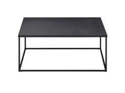 Table Basse HILAR Table De Salon Grande Table D'appoint Design Retro Vintage Industriel, Plateau Carré En Métal Laqué Noir -Deco.fr Soldes Boutique table basse 12850537