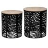 Lot De 2 Tables Basses Noires D'appoint Dimensions : 35x35x40 Cm