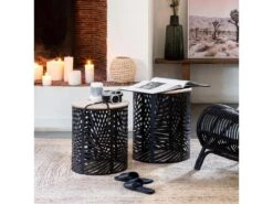 Lot De 2 Tables Basses Noires D'appoint Dimensions : 35x35x40 Cm -Deco.fr Soldes Boutique table basse 12988609