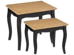 Set De 2 Tables Basses D'appoint Coloris Noir Dimensions L. 60 X P. 38 X H. 22,5"