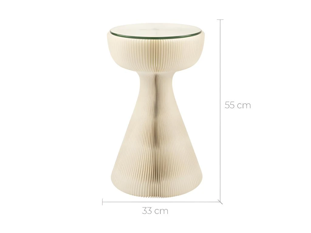 Table D'appoint Pliable Hiro En Carton Blanc D33 Cm 3 Table D'appoint Pliable Hiro En Carton Blanc D33 Cm – Image 3