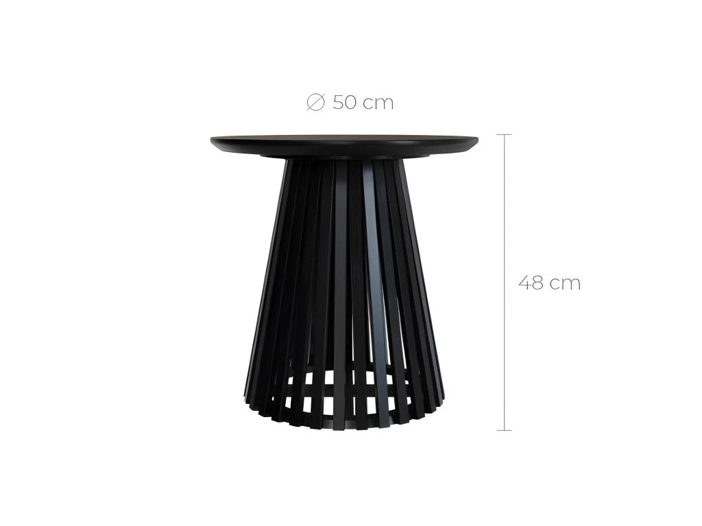 Table D'appoint Képès Noire D50 Cm 2 Table D'appoint Képès Noire D50 Cm – Image 2