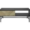 Table Basse 1 Tiroir - Bois Et Metal Noir - L 110 X P 60 X H 42 - BROOKLYN -Deco.fr Soldes Boutique table basse 13011625