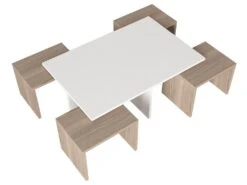 Tables Basses Gigognes - Blanc Et Naturel - LUDOVA 14 Tables Basses Gigognes - Blanc Et Naturel - LUDOVA -Deco.fr Soldes Boutique table basse 13081053