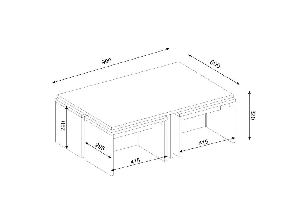 Tables Basses Gigognes - Blanc Et Naturel - LUDOVA 8 Tables Basses Gigognes - Blanc Et Naturel - LUDOVA – Image 8